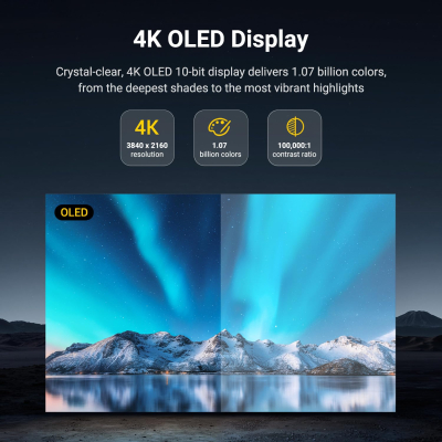 Xencelabs Pen Display 16 Lite 4K OLED Professional Drawing Tablet with Screen 16" Portable Drawing Display with 2 Battery-Free Pens