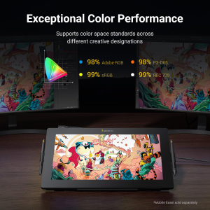 Xencelabs Pen Display 16 Lite 4K OLED Professional Drawing Tablet with Screen 16" Portable Drawing Display with 2 Battery-Free Pens