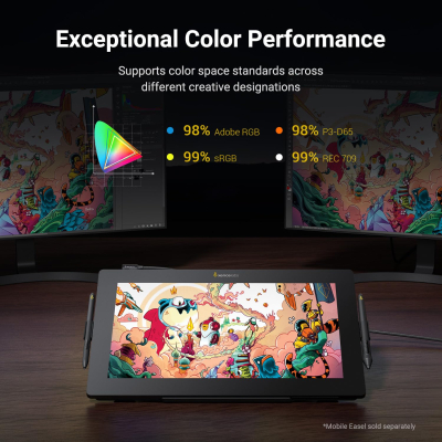 Xencelabs Pen Display 16 Lite 4K OLED Professional Drawing Tablet with Screen 16" Portable Drawing Display with 2 Battery-Free Pens