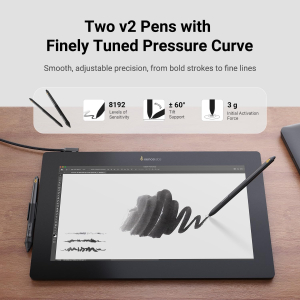 Xencelabs Pen Display 16 Lite 4K OLED Professional Drawing Tablet with Screen 16" Portable Drawing Display with 2 Battery-Free Pens