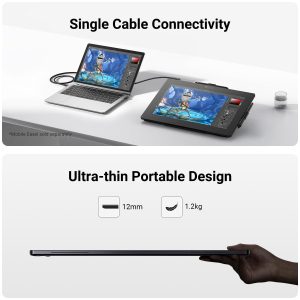 Xencelabs Pen Display 16 Lite 4K OLED Professional Drawing Tablet with Screen 16" Portable Drawing Display with 2 Battery-Free Pens