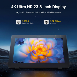 Xencelabs Pen Display 24 Drawing Monitor 4K with Quick Keys 99% Adobe RGB Professional Graphic Drawing Display 2 Battery-Free Pens 8192 Levels Pressure for Windows/Mac/Linux