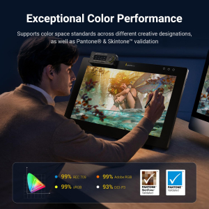 Xencelabs Pen Display 24 Drawing Monitor 4K with Quick Keys 99% Adobe RGB Professional Graphic Drawing Display 2 Battery-Free Pens 8192 Levels Pressure for Windows/Mac/Linux
