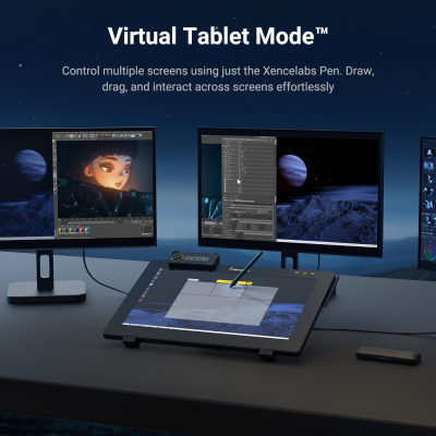 Xencelabs Pen Display 24 Drawing Monitor 4K with Quick Keys 99% Adobe RGB Professional Graphic Drawing Display 2 Battery-Free Pens 8192 Levels Pressure for Windows/Mac/Linux