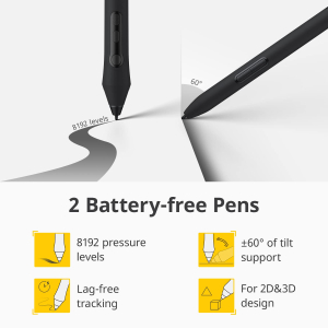 Xencelabs Pen Tablet Medium Bundle Professional 12" Drawing Tablet Wireless Graphic Tablet with Quick Keys Ultrathin Drawing Pad with 2 Battery-Free Pens 8192 Levels Pressure...