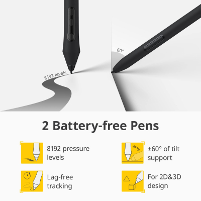 Xencelabs Pen Tablet Medium Bundle Professional 12" Drawing Tablet Wireless Graphic Tablet with Quick Keys Ultrathin Drawing Pad with 2 Battery-Free Pens 8192 Levels Pressure...