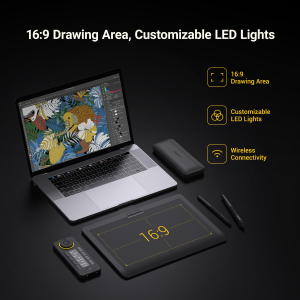 Xencelabs Pen Tablet Medium Bundle Professional 12" Drawing Tablet Wireless Graphic Tablet with Quick Keys Ultrathin Drawing Pad with 2 Battery-Free Pens 8192 Levels Pressure...