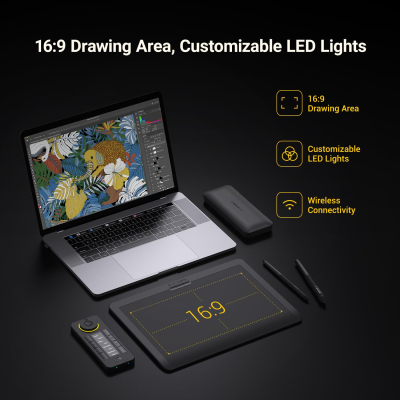 Xencelabs Pen Tablet Medium Bundle Professional 12" Drawing Tablet Wireless Graphic Tablet with Quick Keys Ultrathin Drawing Pad with 2 Battery-Free Pens 8192 Levels Pressure...