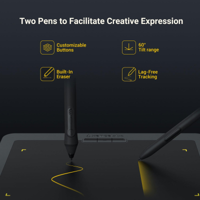 Xencelabs Pen Tablet Small Professional 8" Wireless Drawing Tablet 16:9 Aspect Ratio Ultrathin Portable Graphic Tablet with 2 Battery-Free Pens 8192 Levels Pressure for...