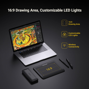 Xencelabs Pen Tablet Small Professional 8" Wireless Drawing Tablet 16:9 Aspect Ratio Ultrathin Portable Graphic Tablet with 2 Battery-Free Pens 8192 Levels Pressure for...
