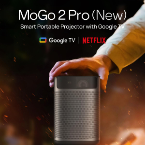 XGIMI MoGo 2 Pro (New) Smart Portable Projector, 1080P Mini Projector, Google TV with Licensed Netflix, 430 ISO Lumens, 2 x 8W Sound, Autofocus, Intelligent Screen