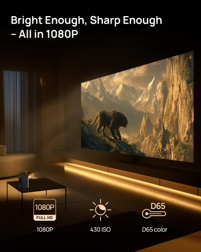 XGIMI MoGo 2 Pro (New) Smart Portable Projector, 1080P Mini Projector, Google TV with Licensed Netflix, 430 ISO Lumens, 2 x 8W Sound, Autofocus, Intelligent Screen