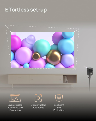 XGIMI MoGo 2 Pro (New) Smart Portable Projector, 1080P Mini Projector, Google TV with Licensed Netflix, 430 ISO Lumens, 2 x 8W Sound, Autofocus, Intelligent Screen