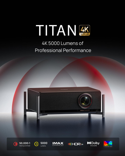 XGIMI TITAN Dual Laser 4K Home Projector, Professional-Grade 5000 Lumens, 0.78'' HEP Imaging Chip, 1.2–1.8:1 Optical Zoom, 5,000,000:1 Dynamic Contrast Ratio, IMAX Enhanced,...