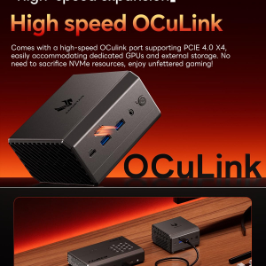 AOOSTAR GT68 mini pc ryzen7 Pro 6850H(4.7GHz Defeat 6650u/6800h/6850u) micro computer,32G RAM 6400MT/s 1TB M.2 SSD(3-slots), Oculink / USB4.0 /4K 3-Displays / 2.5G RJ45*2 /...