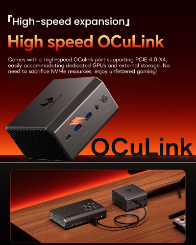 AOOSTAR GT68 mini pc ryzen7 Pro 6850H(4.7GHz Defeat 6650u/6800h/6850u) micro computer,32G RAM 6400MT/s 1TB M.2 SSD(3-slots), Oculink / USB4.0 /4K 3-Displays / 2.5G RJ45*2 /...