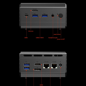 AOOSTAR GT68 mini pc ryzen7 Pro 6850H(4.7GHz Defeat 6650u/6800h/6850u) micro computer,32G RAM 6400MT/s 1TB M.2 SSD(3-slots), Oculink / USB4.0 /4K 3-Displays / 2.5G RJ45*2 /...