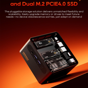 AOOSTAR mini pc GFLIP ryzen 7 pro 8845HS(5.1GHz AI Processor) 24G DDR5 1T SSD gaming computer,Radeon 780M Micro desktop,USB4x2,OCuLink eGPU,HDMI2.1,USBx4,Fingerprint Unlock,5"...