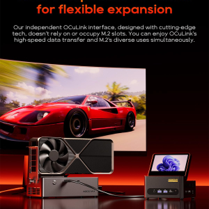 AOOSTAR mini pc GFLIP ryzen 7 pro 8845HS(5.1GHz AI Processor) 24G DDR5 1T SSD gaming computer,Radeon 780M Micro desktop,USB4x2,OCuLink eGPU,HDMI2.1,USBx4,Fingerprint Unlock,5"...