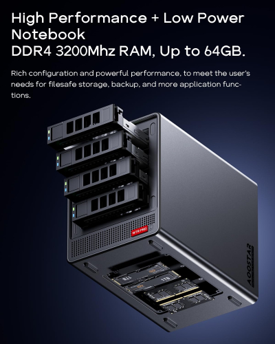 AOOSTAR NAS Mini PC 4Bay SATA HDD Storage,Ryzen7 5825U Dual DDR4 RAM Two M.2 SSD Slots Desktop NASync Computer, 2 * 2.5GbE / 4k HDMI/TF Card port/TYPE-C Network Attached Storage...
