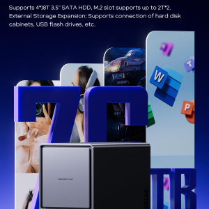 AOOSTAR NAS Mini PC 4Bay SATA HDD Storage,Ryzen7 5825U Dual DDR4 RAM Two M.2 SSD Slots Desktop NASync Computer, 2 * 2.5GbE / 4k HDMI/TF Card port/TYPE-C Network Attached Storage...