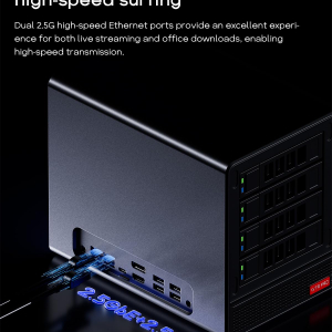 AOOSTAR NAS Mini PC 4Bay SATA HDD Storage,Ryzen7 5825U Dual DDR4 RAM Two M.2 SSD Slots Desktop NASync Computer, 2 * 2.5GbE / 4k HDMI/TF Card port/TYPE-C Network Attached Storage...