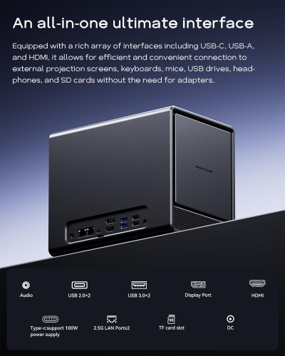 AOOSTAR NAS Mini PC 4Bay SATA HDD Storage,Ryzen7 5825U Dual DDR4 RAM Two M.2 SSD Slots Desktop NASync Computer, 2 * 2.5GbE / 4k HDMI/TF Card port/TYPE-C Network Attached Storage...