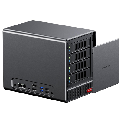 AOOSTAR NAS Mini PC 4Bay SATA HDD Storage,Ryzen7 5825U Dual DDR4 RAM Two M.2 SSD Slots Desktop NASync Computer, 2 * 2.5GbE / 4k HDMI/TF Card port/TYPE-C Network Attached Storage...