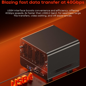 AOOSTAR WTR MAX NAS 11bays(6bay SATA HDD + 5bay M.2 SSD) storage,Barebone mini pc Ryzen7 Pro 8845HS, Dual DDR5 RAM, NASync with Oculink / USB4 / 2 x 10GbE SFP+ / 2 x 2.5GbE.(NAS...