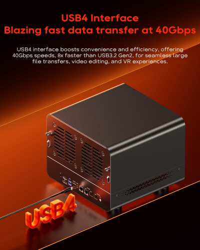 AOOSTAR WTR MAX NAS 11bays(6bay SATA HDD + 5bay M.2 SSD) storage,Barebone mini pc Ryzen7 Pro 8845HS, Dual DDR5 RAM, NASync with Oculink / USB4 / 2 x 10GbE SFP+ / 2 x 2.5GbE.(NAS...