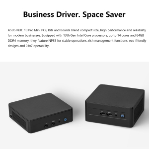 ASUS NUC 13 Pro Mini Desktop, Intel 12-Core i7-1360P, 16GB RAM, 512GB SSD, Wi-Fi 6E, Support 4-Display 4K, Thunderbolt 4, HDMI, Bluetooth, Windows 11 Pro, Black, PC for...