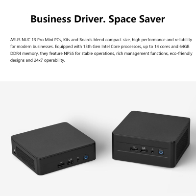 ASUS NUC 13 Pro Mini Desktop, Intel 12-Core i7-1360P, 16GB RAM, 512GB SSD, Wi-Fi 6E, Support 4-Display 4K, Thunderbolt 4, HDMI, Bluetooth, Windows 11 Pro, Black, PC for...