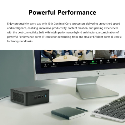 ASUS NUC 13 Pro Mini Desktop, Intel 12-Core i7-1360P, 16GB RAM, 512GB SSD, Wi-Fi 6E, Support 4-Display 4K, Thunderbolt 4, HDMI, Bluetooth, Windows 11 Pro, Black, PC for...