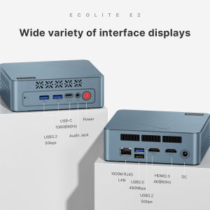 BOSGAME E2 Mini PC Ryzen 5 3550H Processor(4C/8T, Up to 3.7 Ghz) 16GB RAM 512GB NVMe SSD Mini Desktop Computers, Type-C, Dual HDMI 2.0, RJ45 LAN, Wi-Fi5/BT 5.0, for Business and...