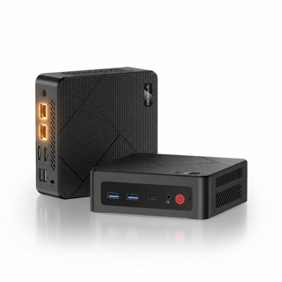 BOSGAME E4 Home-Office-Mini PC, Ryzen 5 3550H (Beats N150, up to 3.7 GHz), 16 GB DDR4 RAM 512 GB NVMe SSD, Mini Computer, 4K Triple Display, HDMI, USB-C, DP, Dual LAN, Wi-Fi 5,...