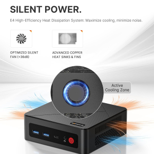 BOSGAME E4 Home-Office-Mini PC, Ryzen 5 3550H (Beats N150, up to 3.7 GHz), 16 GB DDR4 RAM 512 GB NVMe SSD, Mini Computer, 4K Triple Display, HDMI, USB-C, DP, Dual LAN, Wi-Fi 5,...
