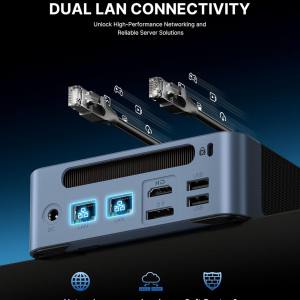 BOSGAME E5 Mini PC Windows 11 Pro, Ryzen 5300U (Beats 4300U, Up to 3.8GHz), 16GB DDR4 RAM 512GB SSD Mini Desktop PC, Triple 4K Display, Dual 2.5G LAN, WiFi 5, BT5.0, Mini...