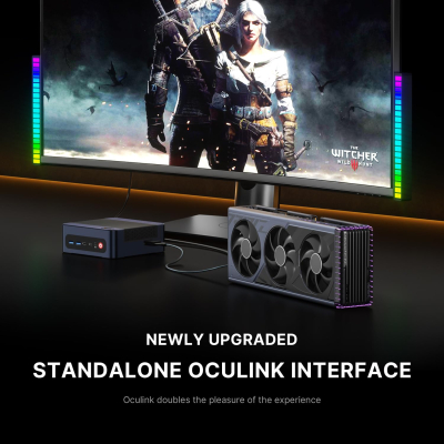 BOSGAME M2 Gaming Mini PC Ryzen 9 7940HS (8C/16T,Max 5.2GHz), 32GB DDR5 1TB NVMe SSD Mini Desktop PC, Dual 2.5G LAN, Quad Display, OCulink, Wi-Fi 6E&BT5.2