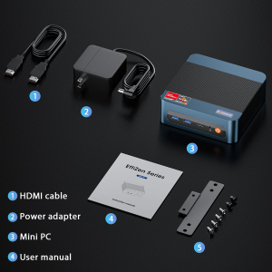 BOSGAME Mini PC Ryzen 5 7640HS (Up to 4.7GHz, 8C/16T) P3 Mix Mini Desktop Computers DDR5 16GB RAM 512GB M.2 NVMe SSD, Mini PC Windows 11 Pro Dual 2.5G RJ45 LAN, USB 4.0 WiFi 6E...