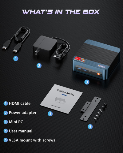 BOSGAME Mini PC Ryzen 5 7640HS (Up to 4.7GHz, 8C/16T) P3 Mix Mini Desktop Computers DDR5 16GB RAM 512GB M.2 NVMe SSD, Mini PC Windows 11 Pro Dual 2.5G RJ45 LAN, USB 4.0 WiFi 6E...