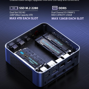 BOSGAME P3 MIX Gaming Mini PC, AMD Ryzen 7640HS (Up to 5.0 GHz), 16GB DDR5 RAM 512GB NVMe SSD Small PC, HDMI/DP/USB4, 8K Triple Display, Dual LAN, Wi-Fi 6E, Bluetooth 5.2, Mini...