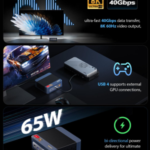BOSGAME P3 MIX Gaming Mini PC, Ryzen 7640HS (Beat 6800H, Up to 5.0 GHz), 32GB DDR5 RAM 1TB PCIe4.0 SSD Mini Computer, HDMI/DP/USB4, 8K Triple Display, Dual LAN, Wi-Fi 6E, BT...