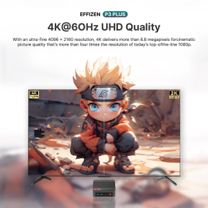 BOSGAME P3 Plus Mini PC, AMD Ryzen 7 7840HS 8C/16T Processor Mini Desktop PC,Up to 5.1 GHz,16GB DDR5 1TB SSD | WiFi 6E & BT5.2 | Dual LAN/HDMI/DP/USB-C, Triple Display Mini...