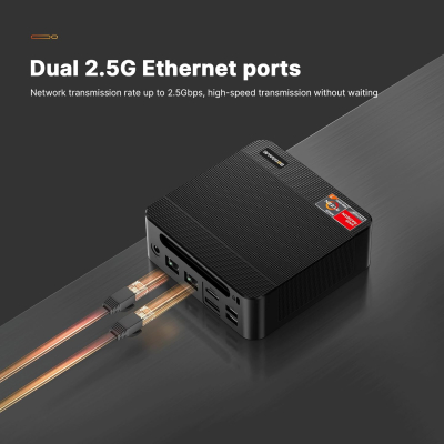 BOSGAME P4 Plus Mini PC Ryzen 7 7730U (Upgraded 5825U), 8C/16T, up to 4.5GHz, 16GB DDR4 1TB PCIe 4.0 SSD, Triple Display Desktop PC, WiFi 6E, BT5.2, Type-C