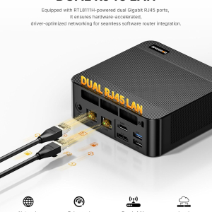 BOSGAME P6 Gaming Mini PC windows 11 pro, Ryzen 9 6900HX (8C/16T, up to 4.9GHz) Mini PC, 32GB LPDDR5 1TB NVMe SSD Mini Desktop, WiFi 6E/BT5.3/Dual LAN/4K UHD/Triple Display/PC...
