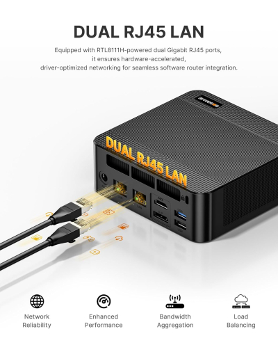 BOSGAME P6 Gaming Mini PC windows 11 pro, Ryzen 9 6900HX (8C/16T, up to 4.9GHz) Mini PC, 32GB LPDDR5 1TB NVMe SSD Mini Desktop, WiFi 6E/BT5.3/Dual LAN/4K UHD/Triple Display/PC...