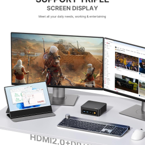 BOSGAME P6 Gaming Mini PC windows 11 pro, Ryzen 9 6900HX (8C/16T, up to 4.9GHz) Mini PC, 32GB LPDDR5 1TB NVMe SSD Mini Desktop, WiFi 6E/BT5.3/Dual LAN/4K UHD/Triple Display/PC...