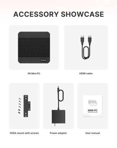 BOSGAME P6 Gaming Mini PC windows 11 pro, Ryzen 9 6900HX (8C/16T, up to 4.9GHz) Mini PC, 32GB LPDDR5 1TB NVMe SSD Mini Desktop, WiFi 6E/BT5.3/Dual LAN/4K UHD/Triple Display/PC...