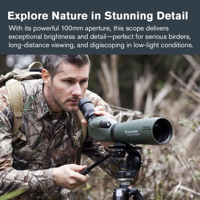 Celestron 52306 Regal M2 22-67x100mm ED Angled Zoom Spotting Scope with Multi-Coated Optics, BaK-4 Prism Glass, Lightweight Magnesium Alloy Body and Padded Carry Case, Green