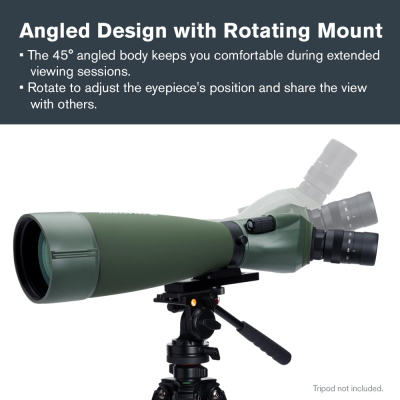 Celestron 52306 Regal M2 22-67x100mm ED Angled Zoom Spotting Scope with Multi-Coated Optics, BaK-4 Prism Glass, Lightweight Magnesium Alloy Body and Padded Carry Case, Green